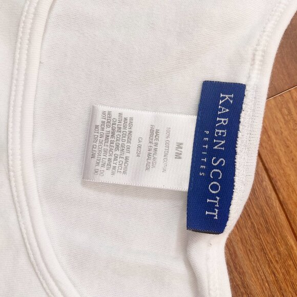 Karen Scott - White Glitter Fish Camisole T-Shirt - Picture 13 of 13